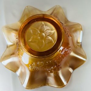 Vintage Dugan Daisy
Dear Triplets Pattern
Marigold Carnival
Glass Ruffled Bowl